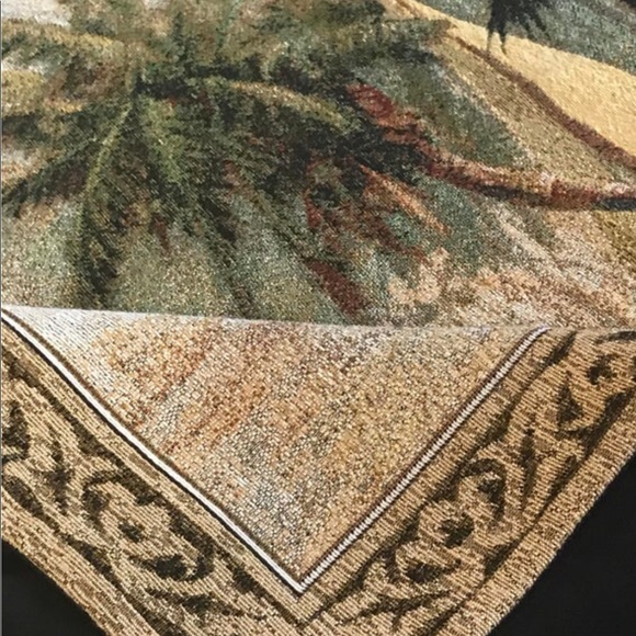 Wall hanging Tapestry PALM TREES Weavers Inc Nautical Scene wall art 40” by 34” - Picture 7 of 16